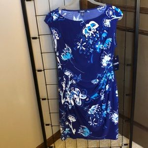 NWT Chaps Blue Floral Dress